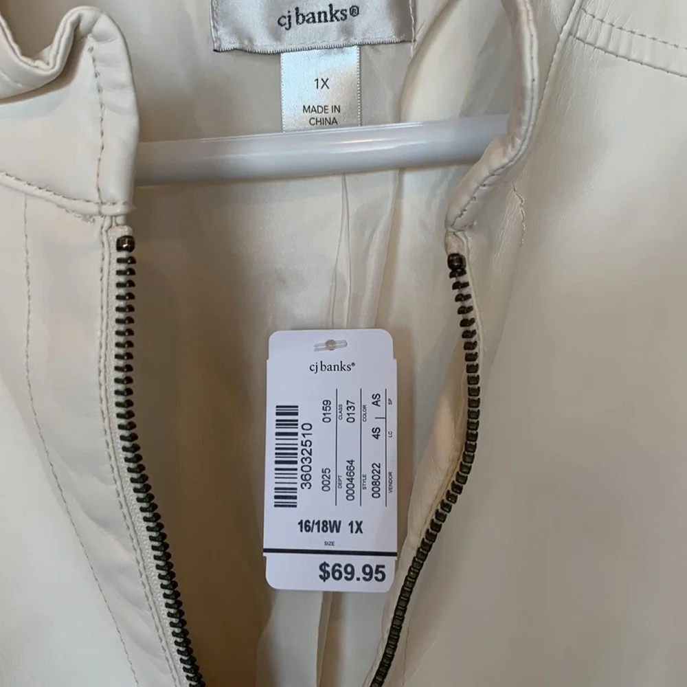 CJ Banks • leather look jacket